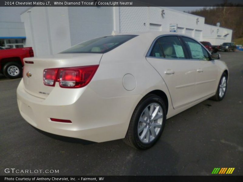 White Diamond Tricoat / Cocoa/Light Neutral 2014 Chevrolet Malibu LT