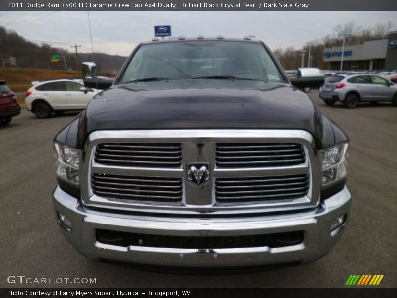 Brilliant Black Crystal Pearl / Dark Slate Gray 2011 Dodge Ram 3500 HD Laramie Crew Cab 4x4 Dually
