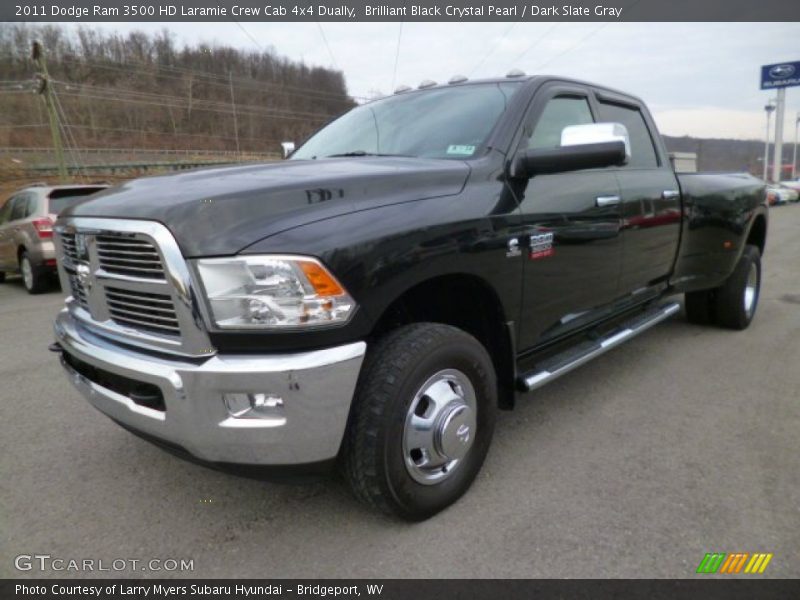 Brilliant Black Crystal Pearl / Dark Slate Gray 2011 Dodge Ram 3500 HD Laramie Crew Cab 4x4 Dually