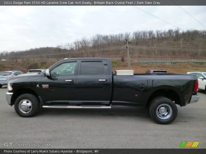 Brilliant Black Crystal Pearl / Dark Slate Gray 2011 Dodge Ram 3500 HD Laramie Crew Cab 4x4 Dually