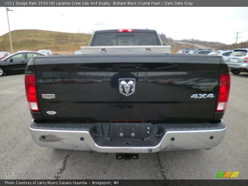 Brilliant Black Crystal Pearl / Dark Slate Gray 2011 Dodge Ram 3500 HD Laramie Crew Cab 4x4 Dually