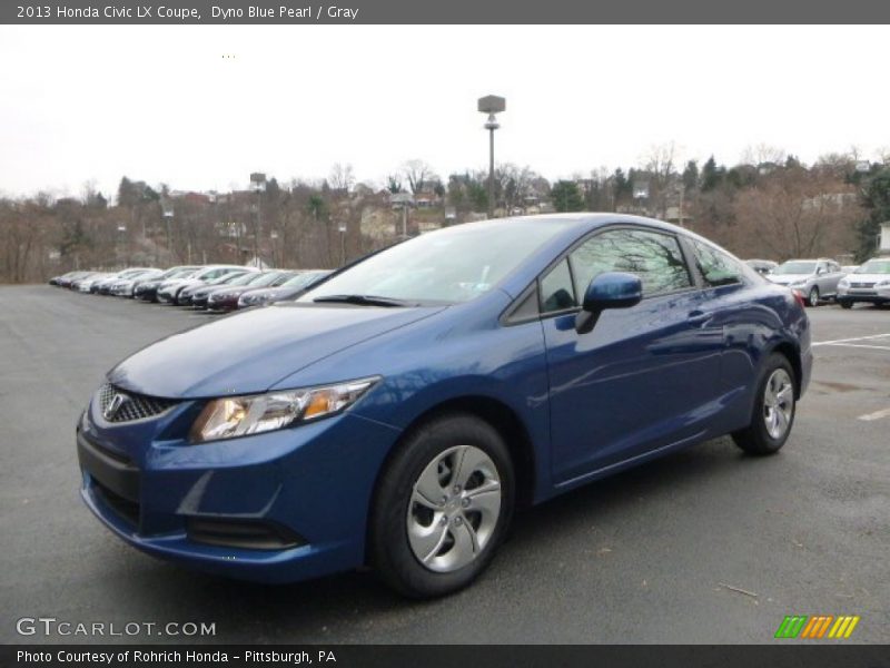 Dyno Blue Pearl / Gray 2013 Honda Civic LX Coupe