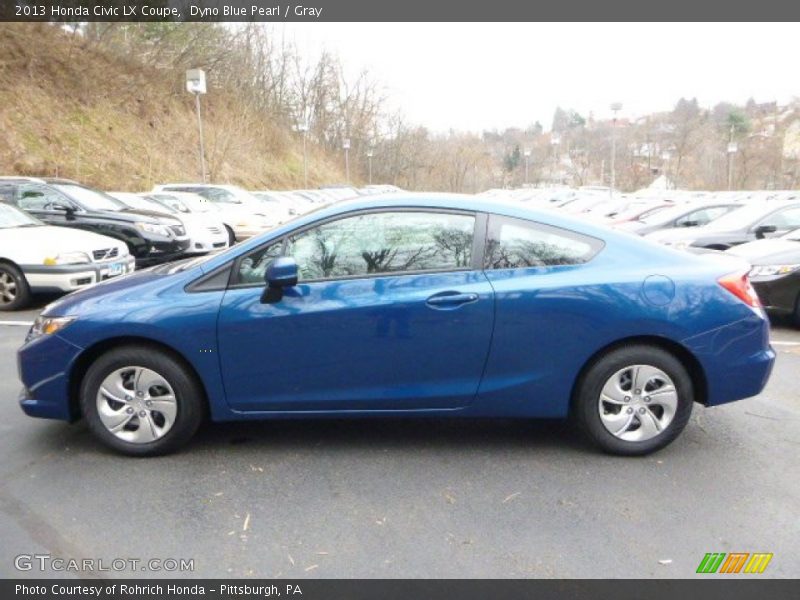 Dyno Blue Pearl / Gray 2013 Honda Civic LX Coupe