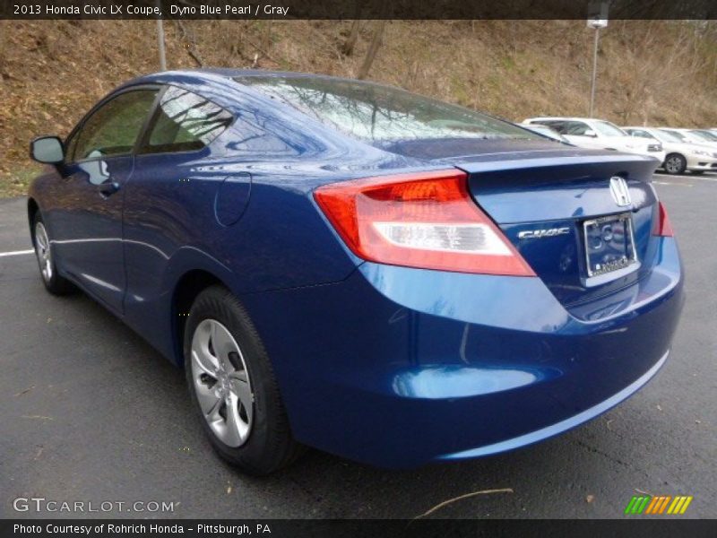 Dyno Blue Pearl / Gray 2013 Honda Civic LX Coupe