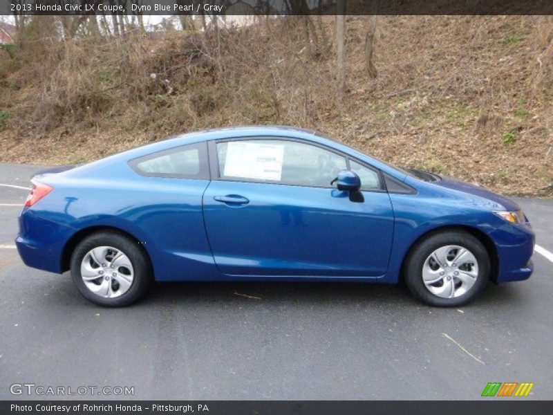 Dyno Blue Pearl / Gray 2013 Honda Civic LX Coupe