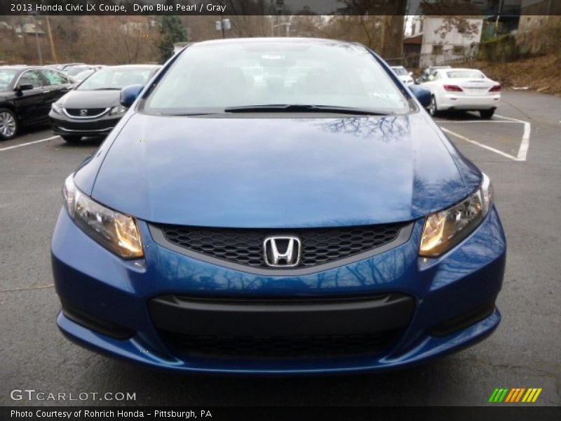 Dyno Blue Pearl / Gray 2013 Honda Civic LX Coupe