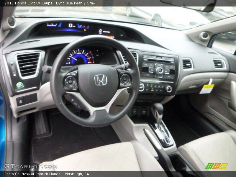 Dyno Blue Pearl / Gray 2013 Honda Civic LX Coupe