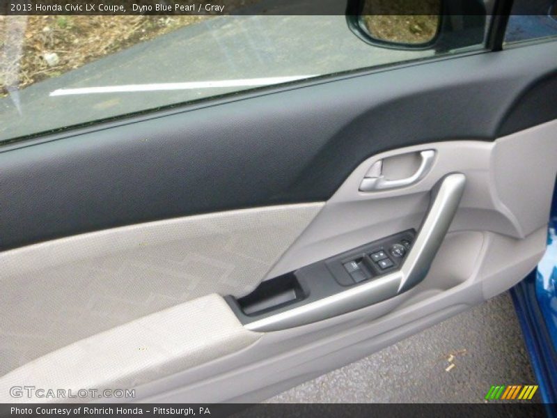 Dyno Blue Pearl / Gray 2013 Honda Civic LX Coupe