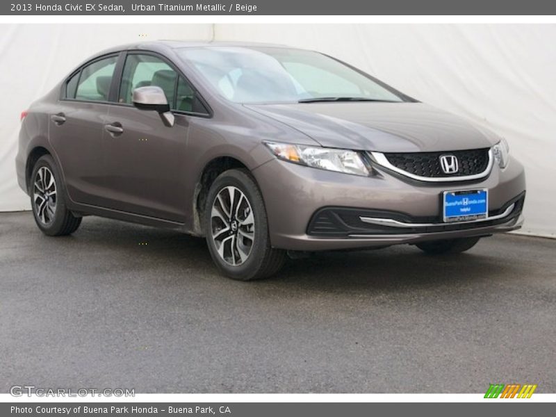 Urban Titanium Metallic / Beige 2013 Honda Civic EX Sedan