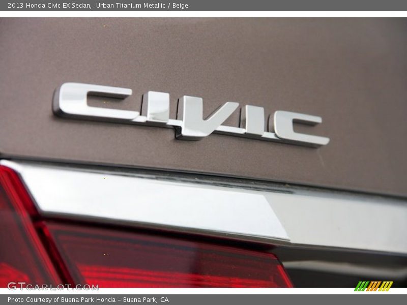 Urban Titanium Metallic / Beige 2013 Honda Civic EX Sedan