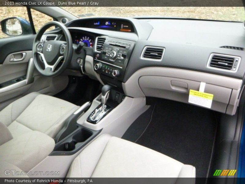 Dyno Blue Pearl / Gray 2013 Honda Civic LX Coupe