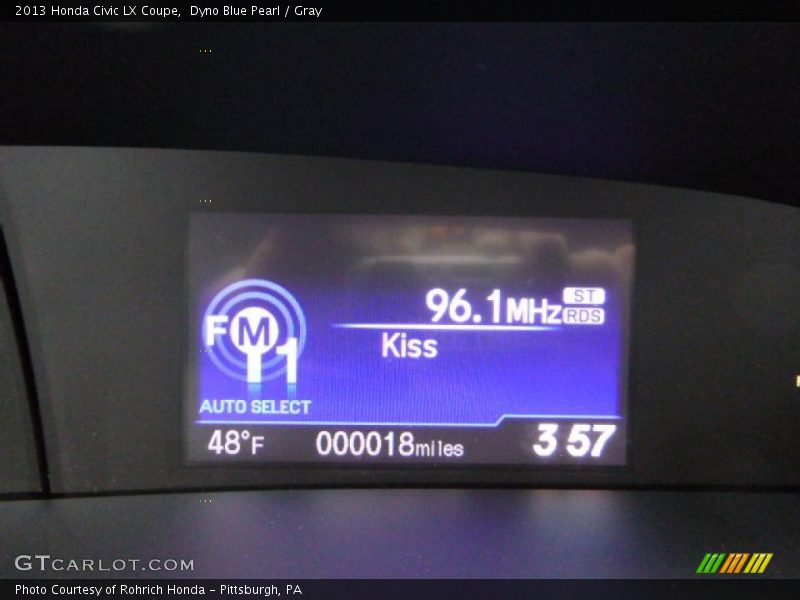 Dyno Blue Pearl / Gray 2013 Honda Civic LX Coupe