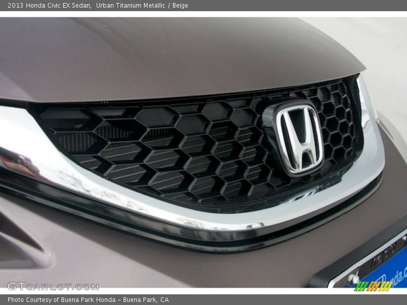 Urban Titanium Metallic / Beige 2013 Honda Civic EX Sedan