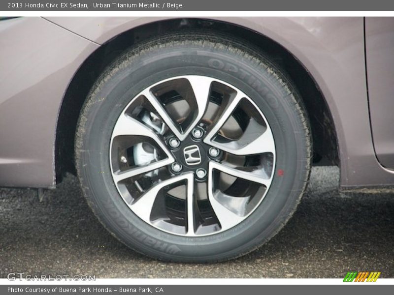 Urban Titanium Metallic / Beige 2013 Honda Civic EX Sedan