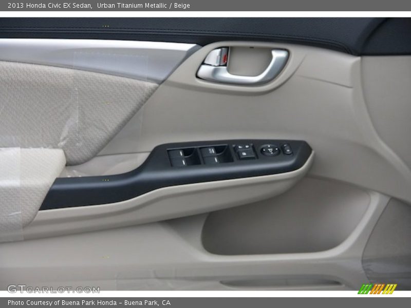 Urban Titanium Metallic / Beige 2013 Honda Civic EX Sedan