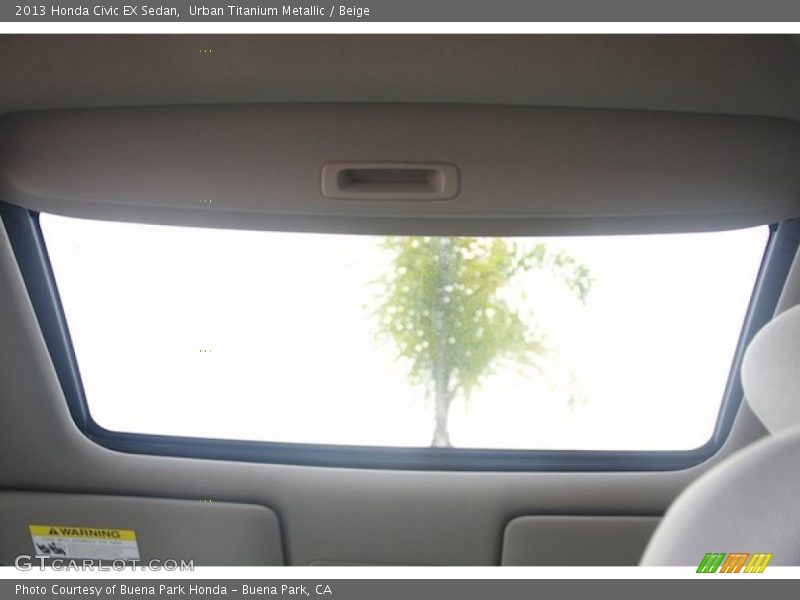 Urban Titanium Metallic / Beige 2013 Honda Civic EX Sedan
