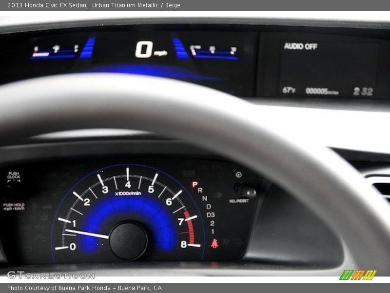 Urban Titanium Metallic / Beige 2013 Honda Civic EX Sedan
