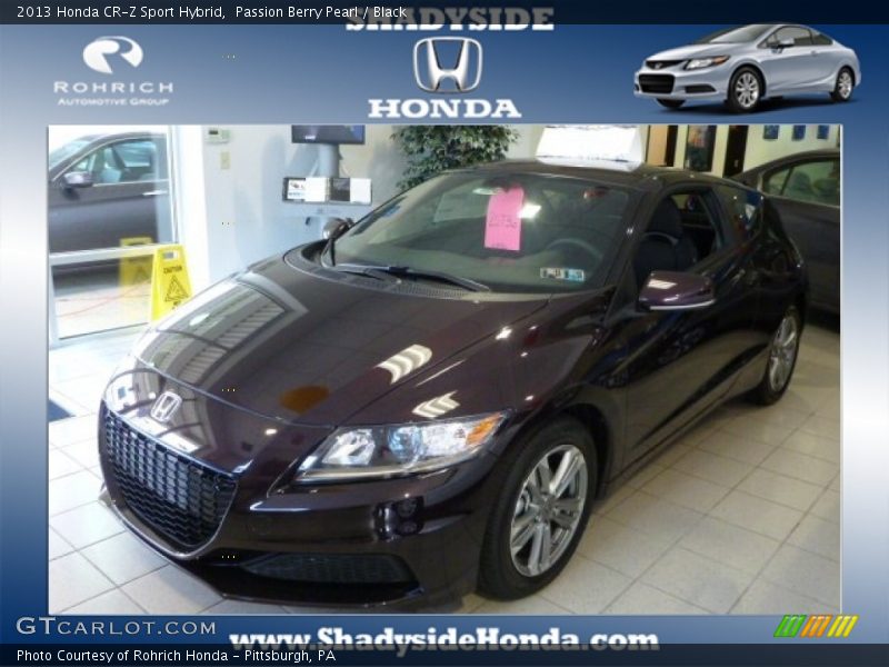 Passion Berry Pearl / Black 2013 Honda CR-Z Sport Hybrid