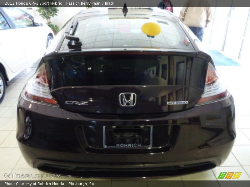 Passion Berry Pearl / Black 2013 Honda CR-Z Sport Hybrid