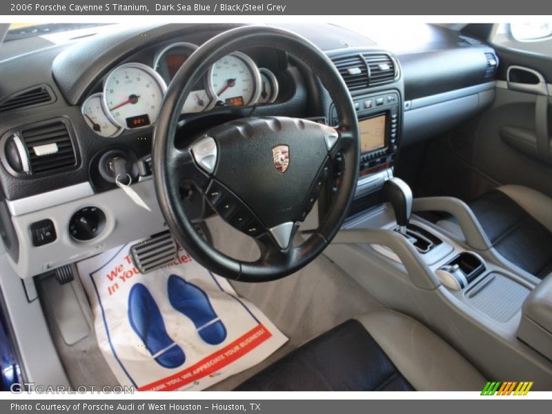 Dark Sea Blue / Black/Steel Grey 2006 Porsche Cayenne S Titanium