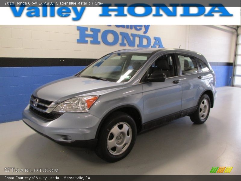 Glacier Blue Metallic / Gray 2010 Honda CR-V LX AWD
