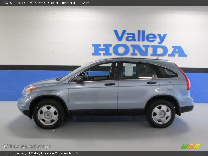 Glacier Blue Metallic / Gray 2010 Honda CR-V LX AWD