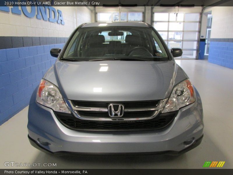 Glacier Blue Metallic / Gray 2010 Honda CR-V LX AWD