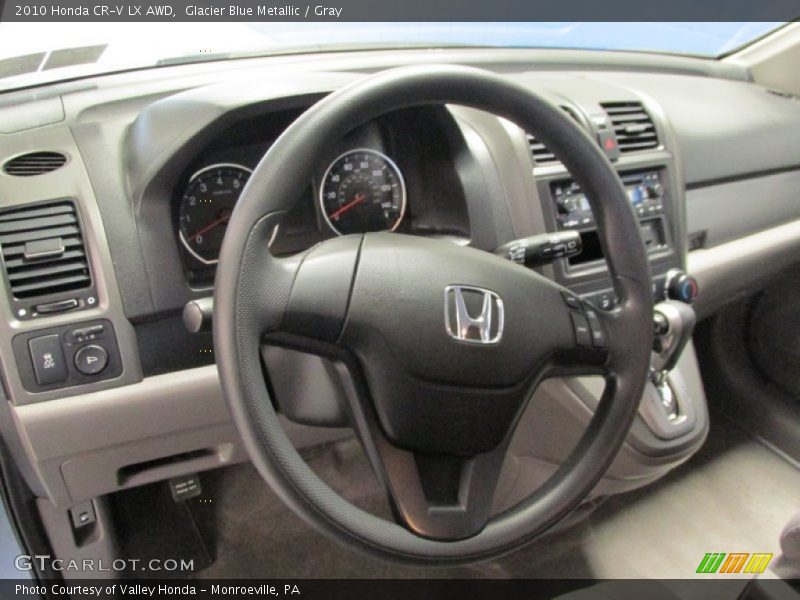 Glacier Blue Metallic / Gray 2010 Honda CR-V LX AWD