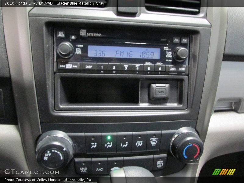 Glacier Blue Metallic / Gray 2010 Honda CR-V LX AWD