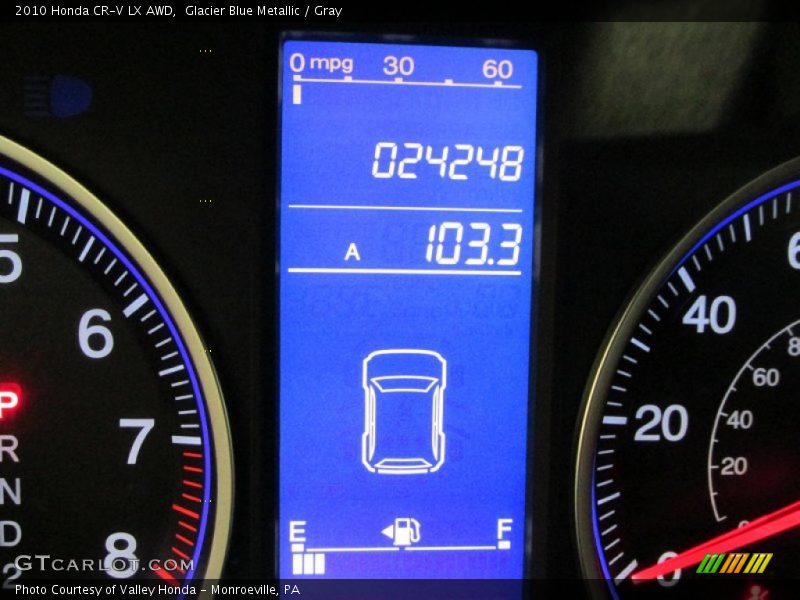 Glacier Blue Metallic / Gray 2010 Honda CR-V LX AWD