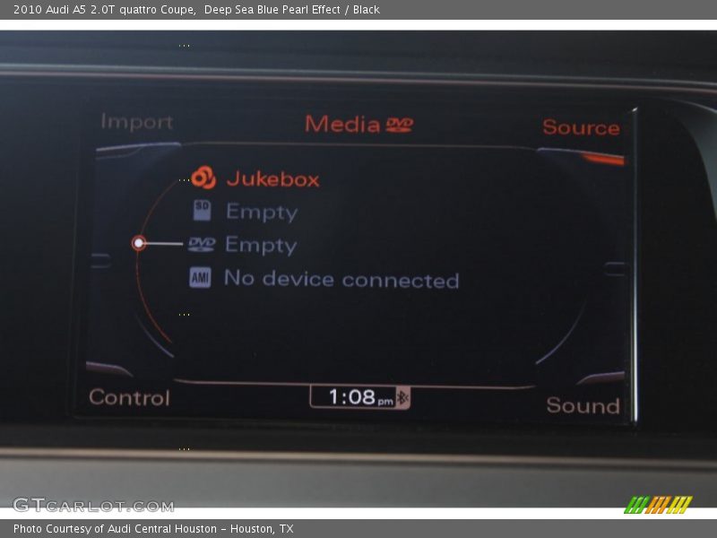 Deep Sea Blue Pearl Effect / Black 2010 Audi A5 2.0T quattro Coupe