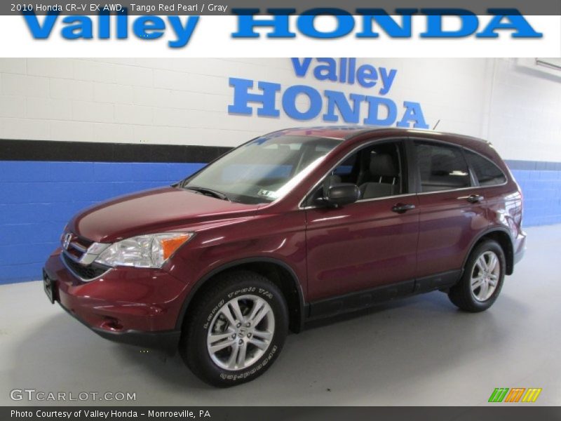 Tango Red Pearl / Gray 2010 Honda CR-V EX AWD