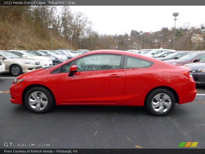 Rallye Red / Gray 2013 Honda Civic LX Coupe