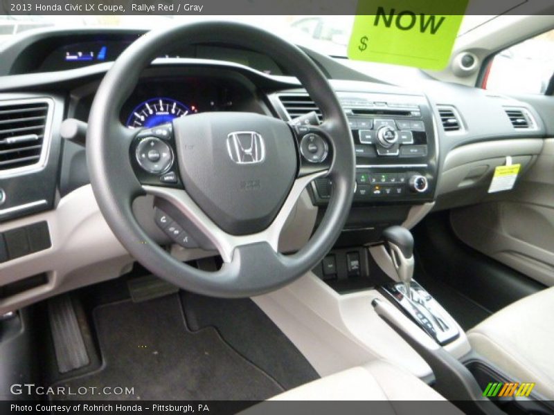 Rallye Red / Gray 2013 Honda Civic LX Coupe