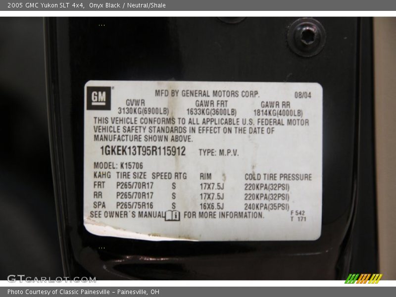 Onyx Black / Neutral/Shale 2005 GMC Yukon SLT 4x4
