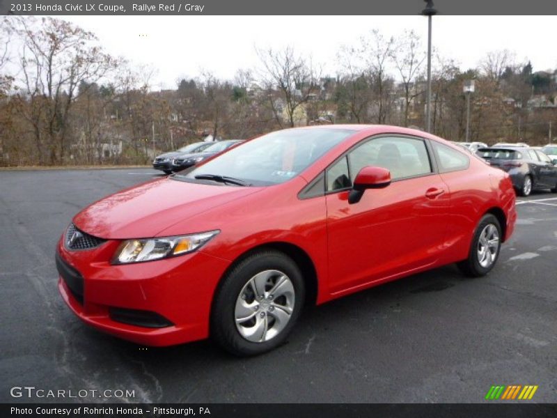 Rallye Red / Gray 2013 Honda Civic LX Coupe