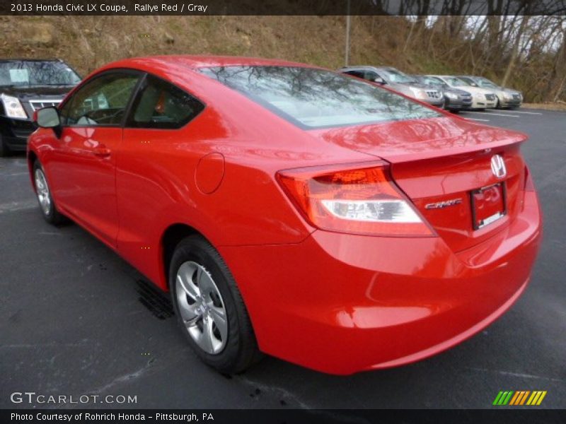 Rallye Red / Gray 2013 Honda Civic LX Coupe
