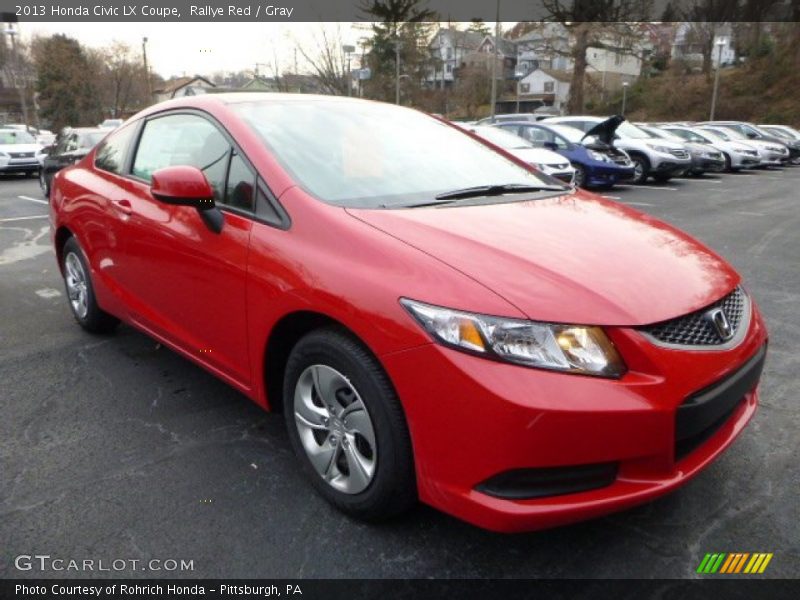 Rallye Red / Gray 2013 Honda Civic LX Coupe