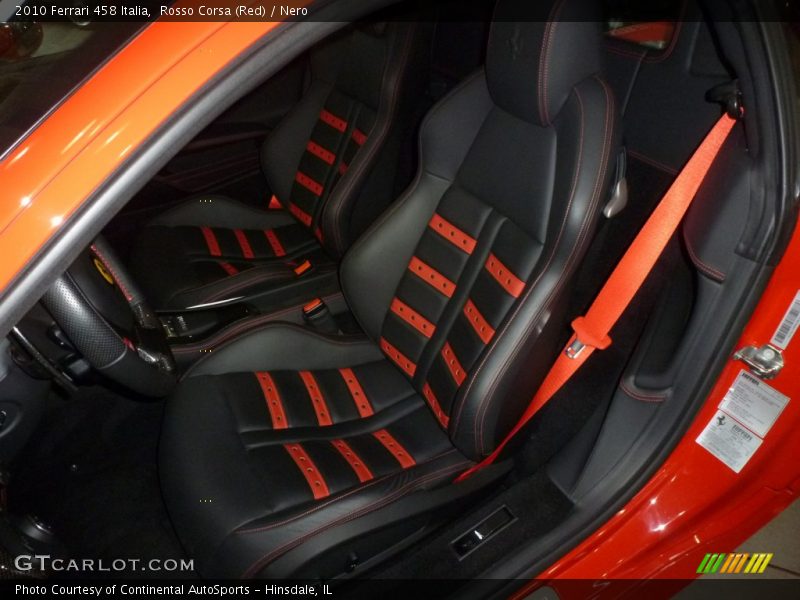 Front Seat of 2010 458 Italia