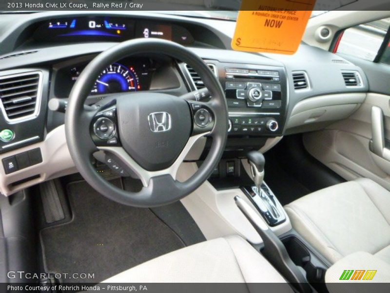 Rallye Red / Gray 2013 Honda Civic LX Coupe