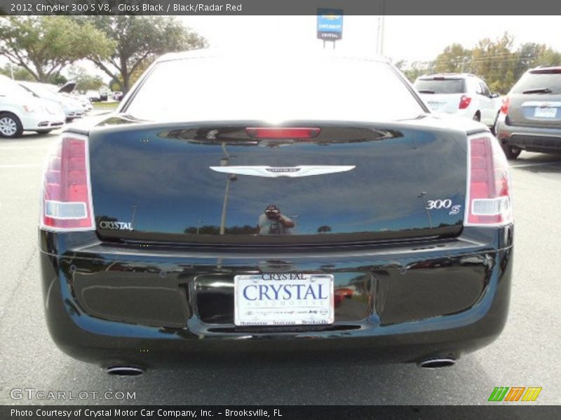 Gloss Black / Black/Radar Red 2012 Chrysler 300 S V8