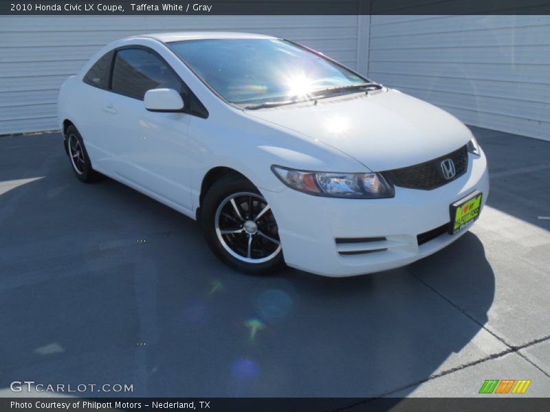 Taffeta White / Gray 2010 Honda Civic LX Coupe