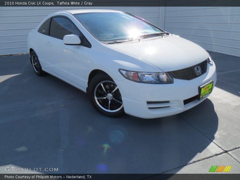 Taffeta White / Gray 2010 Honda Civic LX Coupe