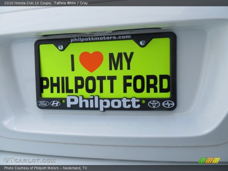 Taffeta White / Gray 2010 Honda Civic LX Coupe