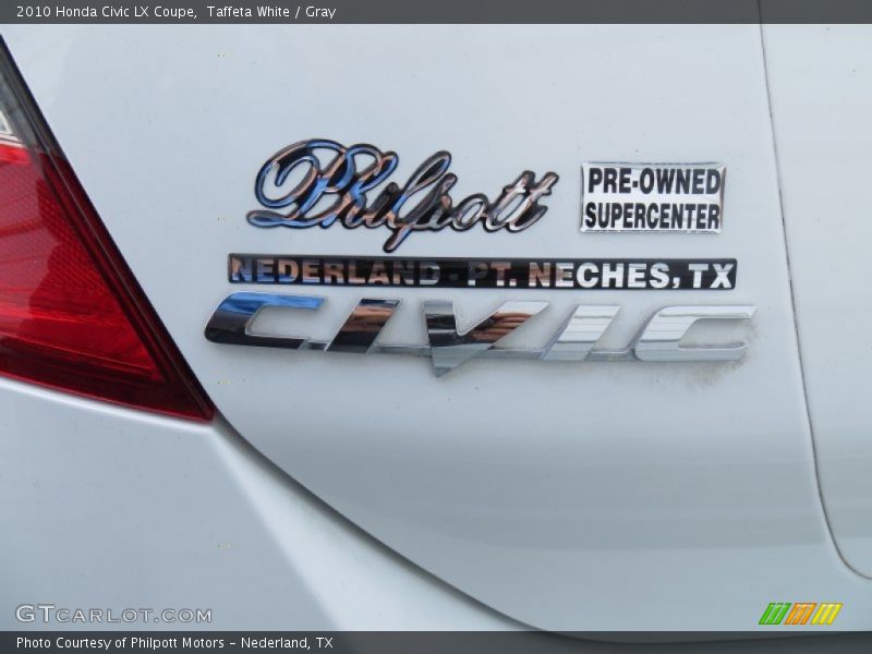 Taffeta White / Gray 2010 Honda Civic LX Coupe