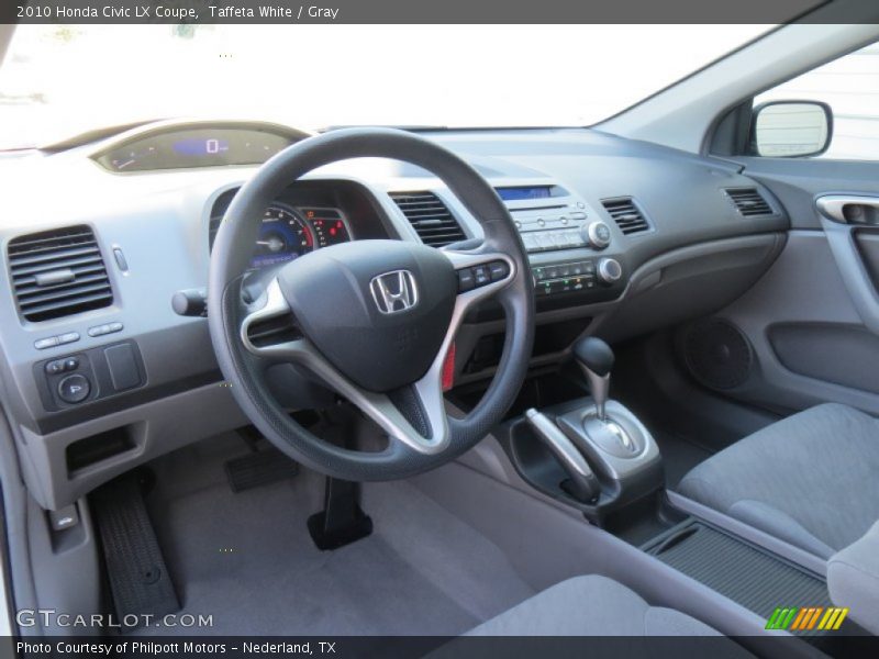 Taffeta White / Gray 2010 Honda Civic LX Coupe