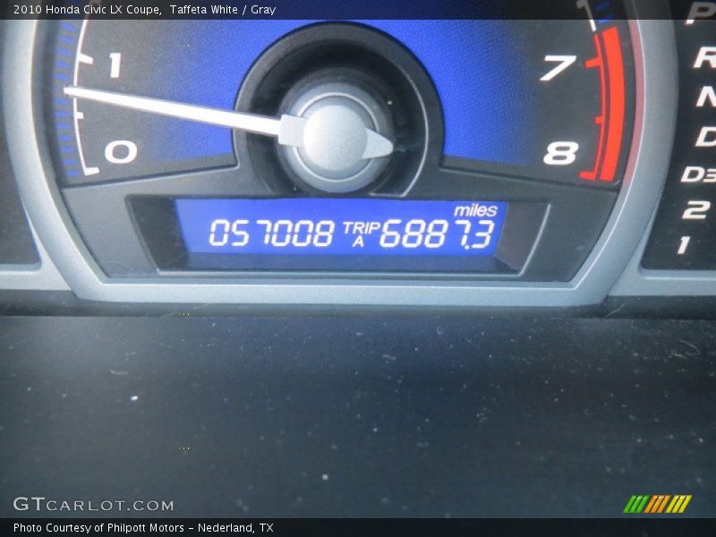 Taffeta White / Gray 2010 Honda Civic LX Coupe