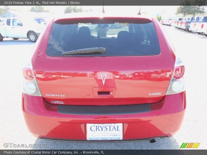 Red Hot Metallic / Ebony 2010 Pontiac Vibe 2.4L