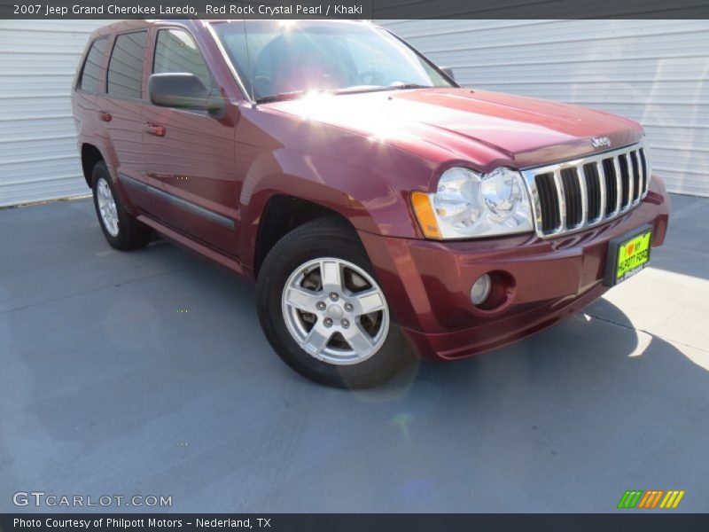 Red Rock Crystal Pearl / Khaki 2007 Jeep Grand Cherokee Laredo