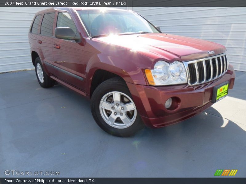 Red Rock Crystal Pearl / Khaki 2007 Jeep Grand Cherokee Laredo